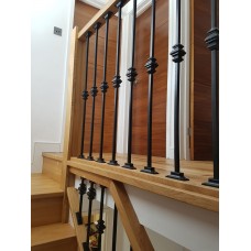 1 x Wrought Iron Metal Collar Baluster Balustrade Stair Spindle 1m long x 12mm Plain Bars